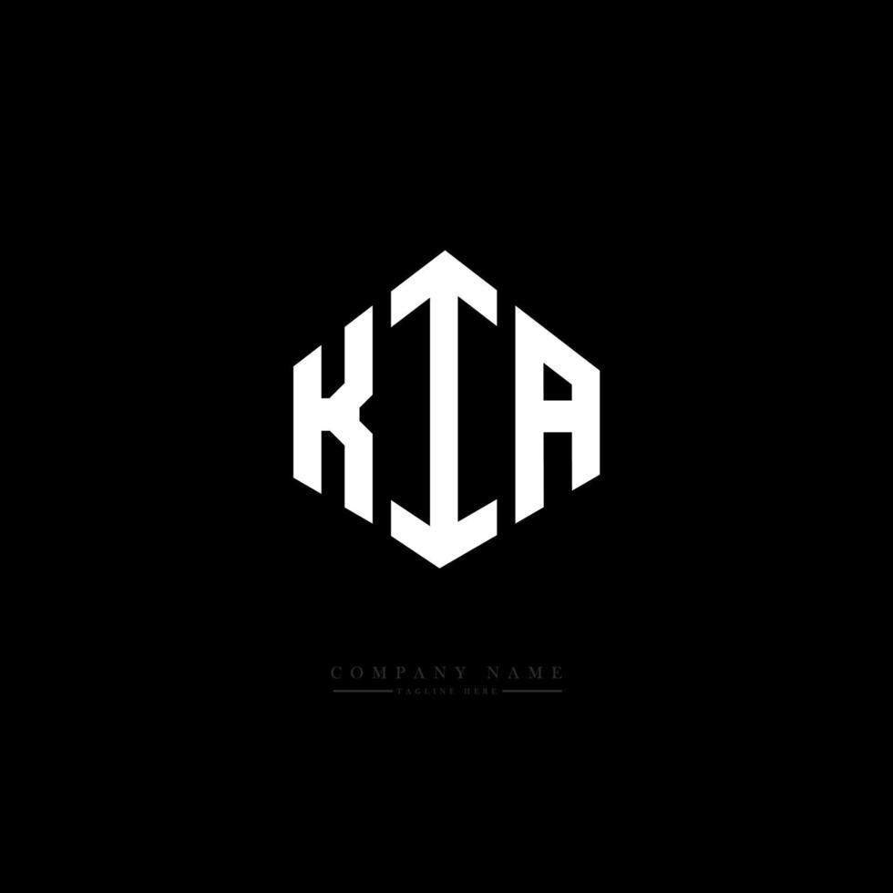 kia letter logo-ontwerp met veelhoekvorm. kia veelhoek en kubusvorm logo-ontwerp. kia zeshoek vector logo sjabloon witte en zwarte kleuren. kia-monogram, bedrijfs- en onroerendgoedlogo.