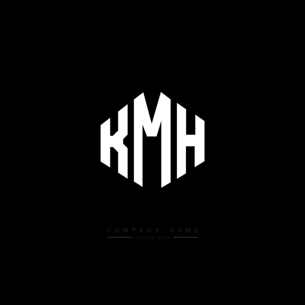 kmh letter logo-ontwerp met veelhoekvorm. kmh veelhoek en kubusvorm logo-ontwerp. kmh zeshoek vector logo sjabloon witte en zwarte kleuren. kmh-monogram, bedrijfs- en onroerendgoedlogo.