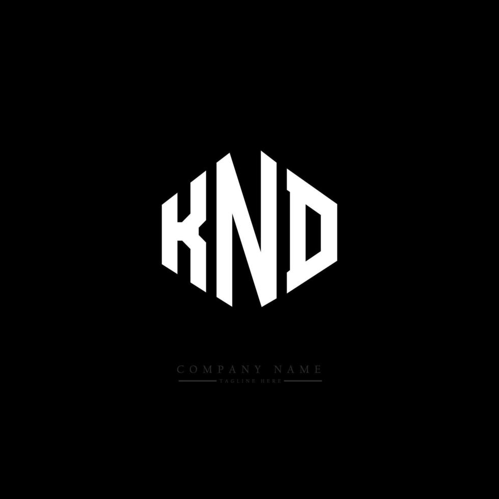 knd letter logo-ontwerp met veelhoekvorm. knd veelhoek en kubusvorm logo-ontwerp. knd zeshoek vector logo sjabloon witte en zwarte kleuren. knd monogram, business en onroerend goed logo.