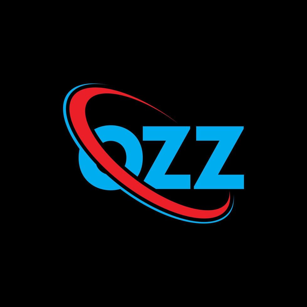 oz-logo. oz brief. oz brief logo ontwerp. initialen ozz-logo gekoppeld aan cirkel en monogram-logo in hoofdletters. ozz typografie voor technologie, zaken en onroerend goed merk. vector