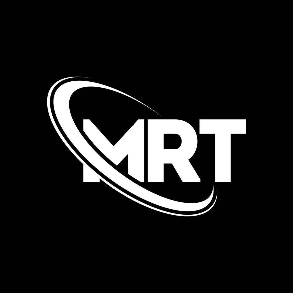 mrt-logo. mrt brief. mrt brief logo ontwerp. initialen mrt-logo gekoppeld aan cirkel en monogram-logo in hoofdletters. mrt typografie voor technologie, business en onroerend goed merk. vector