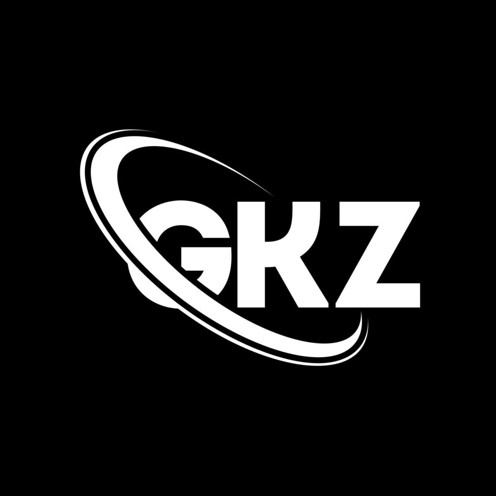 gkz-logo. gkz brief. gkz brief logo ontwerp. initialen gkz-logo gekoppeld aan cirkel en monogram-logo in hoofdletters. gkz typografie voor technologie, zaken en onroerend goed merk. vector