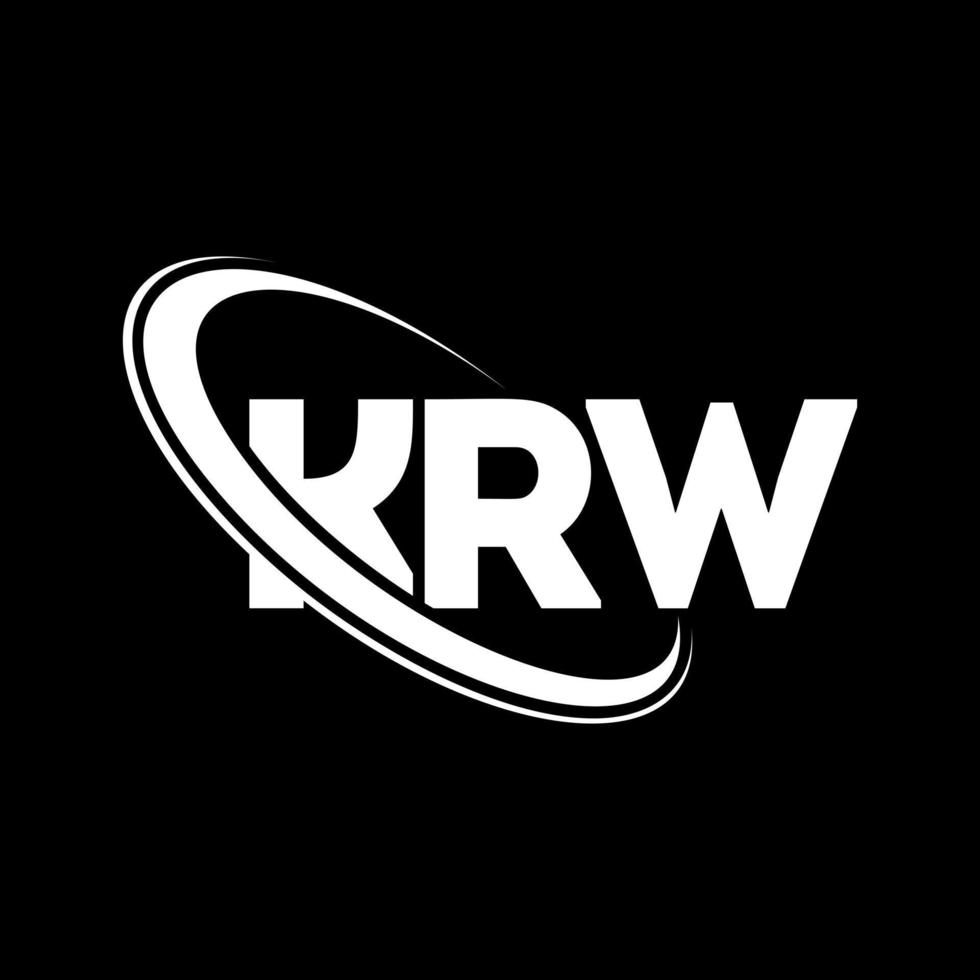 krw-logo. kw brief. kw brief logo ontwerp. initialen krw logo gekoppeld aan cirkel en hoofdletter monogram logo. krw typografie voor technologie, zaken en onroerend goed merk. vector