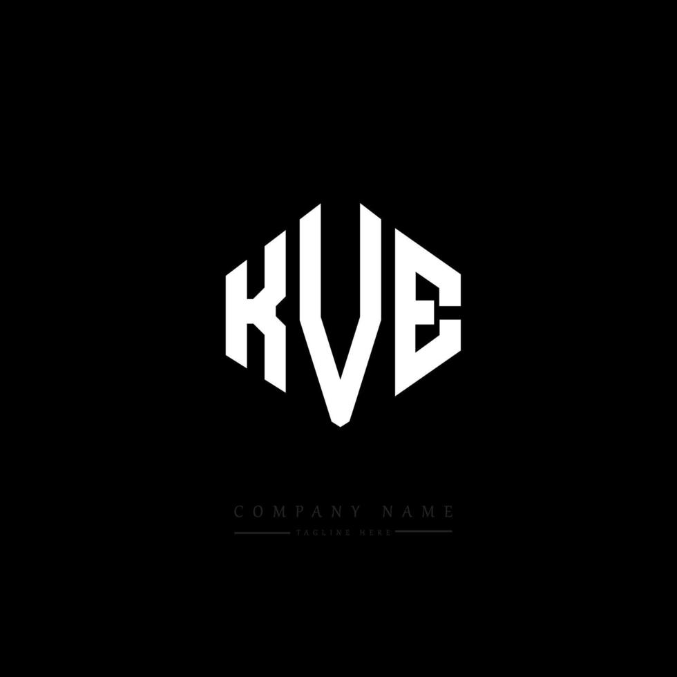 kve letter logo-ontwerp met veelhoekvorm. kve veelhoek en kubusvorm logo-ontwerp. kve zeshoek vector logo sjabloon witte en zwarte kleuren. kve-monogram, bedrijfs- en onroerendgoedlogo.