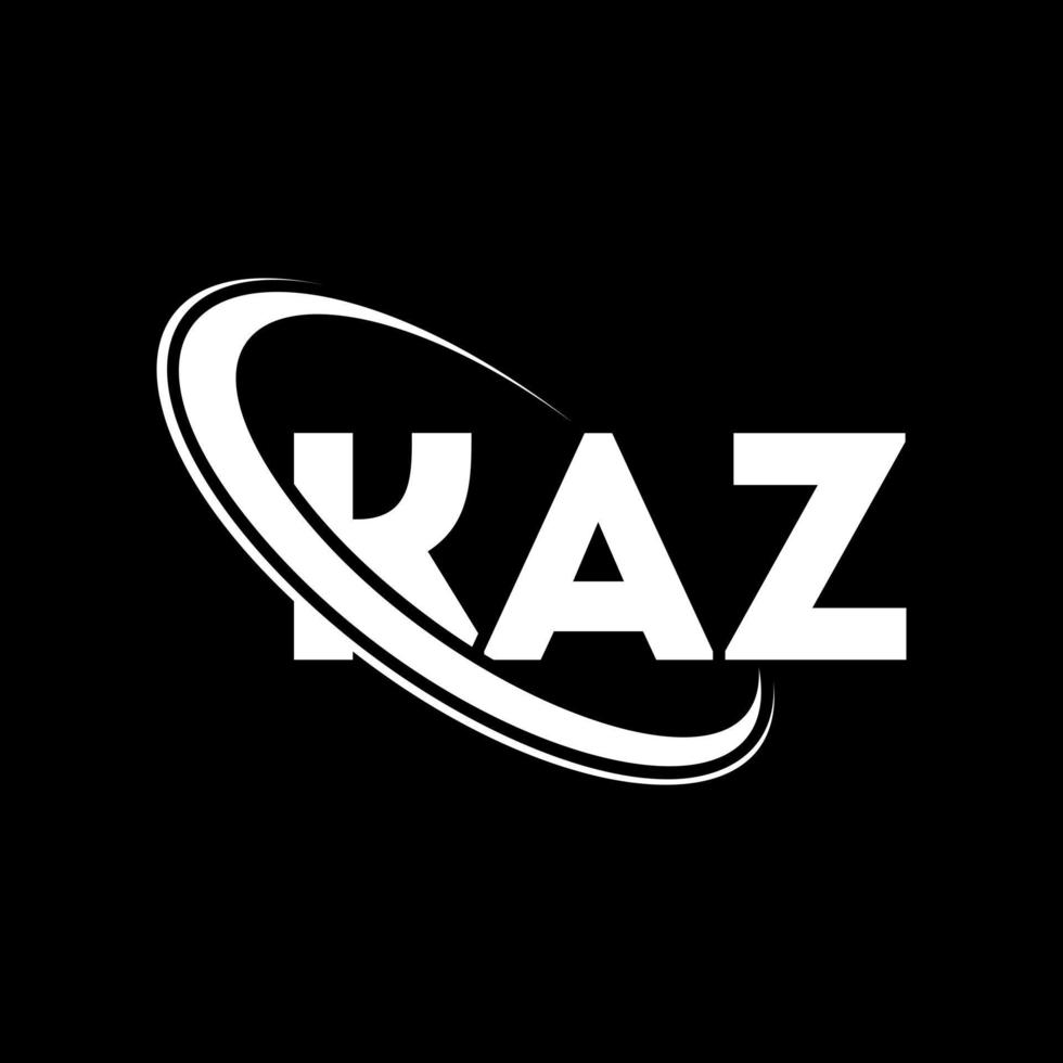 kaz-logo. kaz brief. kaz brief logo ontwerp. initialen kaz logo gekoppeld aan cirkel en hoofdletter monogram logo. kaz typografie voor technologie, zaken en onroerend goed merk. vector