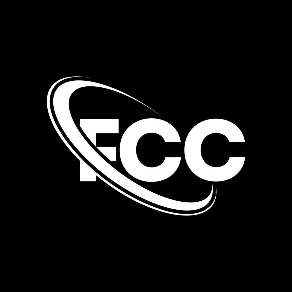 fcc-logo. fcc brief. fcc brief logo ontwerp. initialen fcc-logo gekoppeld aan cirkel en monogram-logo in hoofdletters. fcc-typografie voor technologie, zaken en onroerend goed merk. vector