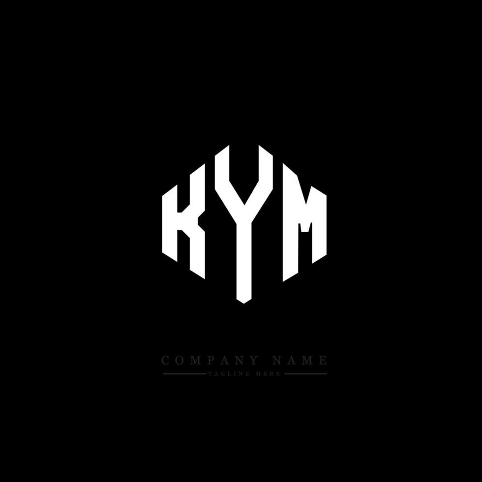 kym letter logo-ontwerp met veelhoekvorm. kym veelhoek en kubusvorm logo-ontwerp. kym zeshoek vector logo sjabloon witte en zwarte kleuren. kym monogram, business en onroerend goed logo.