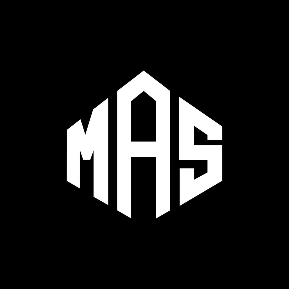 mas letter logo-ontwerp met veelhoekvorm. mas veelhoek en kubusvorm logo-ontwerp. mas zeshoek vector logo sjabloon witte en zwarte kleuren. mas monogram, business en onroerend goed logo.