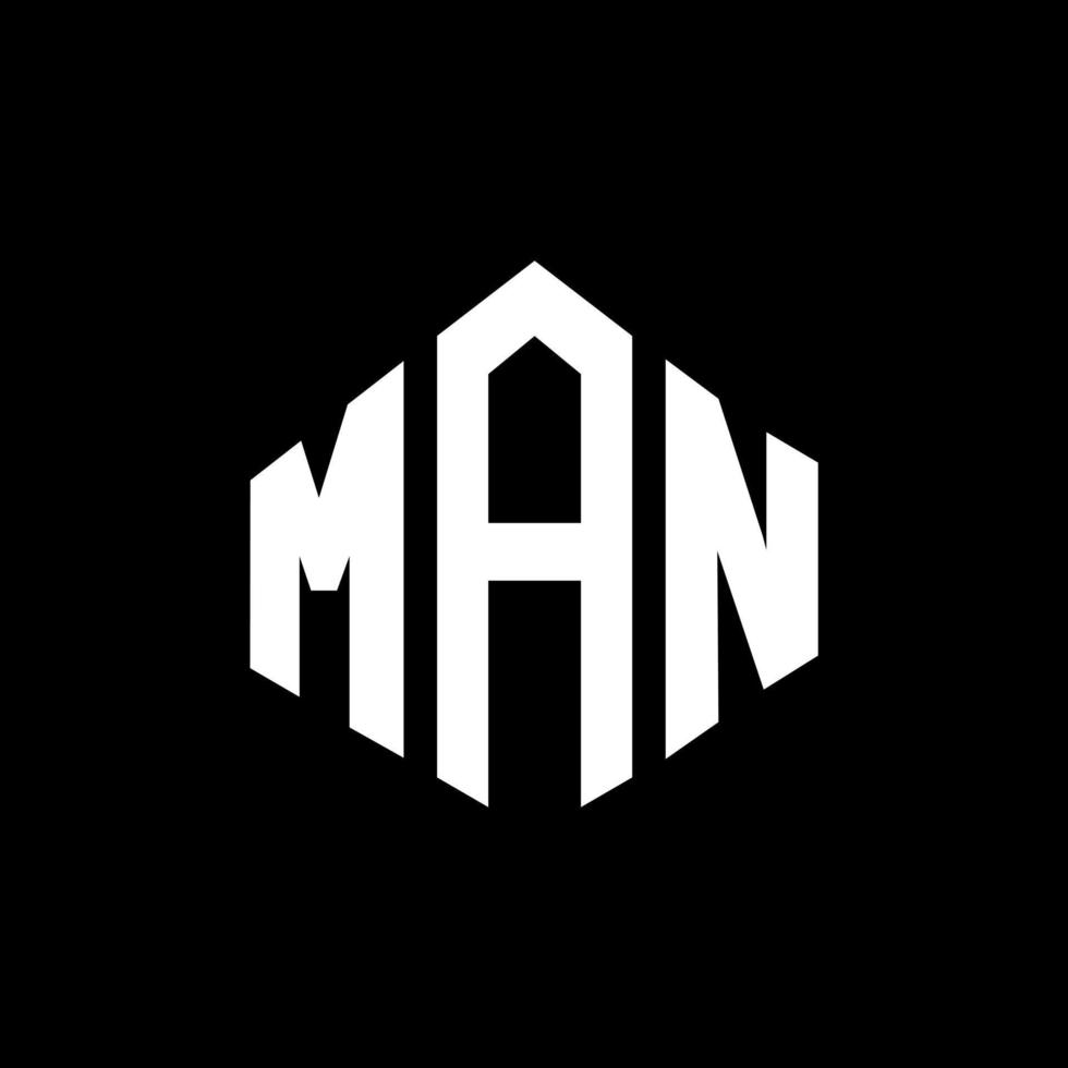 man brief logo ontwerp met veelhoek vorm. man veelhoek en kubus vorm logo ontwerp. man zeshoek vector logo sjabloon witte en zwarte kleuren. man monogram, business en onroerend goed logo.