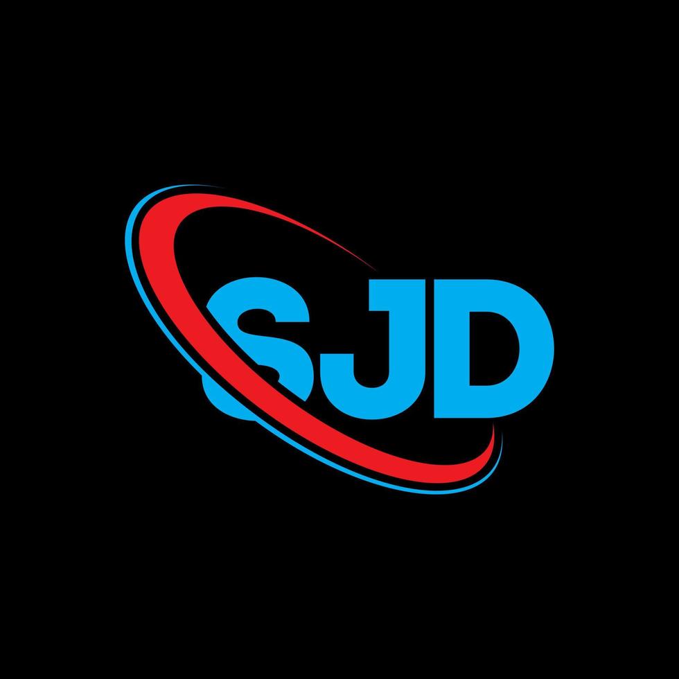 sjd-logo. sjd brief. sjd brief logo ontwerp. initialen sjd-logo gekoppeld aan cirkel en monogram-logo in hoofdletters. sjd typografie voor technologie, zaken en onroerend goed merk. vector