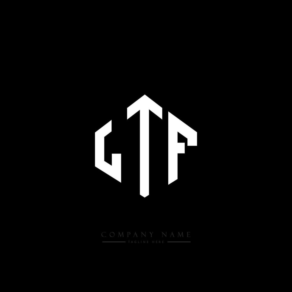 ltf-letterlogo-ontwerp met veelhoekvorm. ltf veelhoek en kubusvorm logo-ontwerp. ltf zeshoek vector logo sjabloon witte en zwarte kleuren. ltf-monogram, bedrijfs- en onroerendgoedlogo.