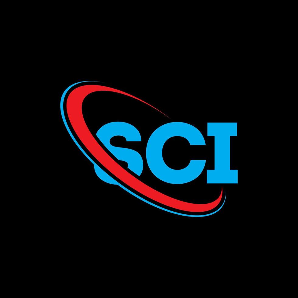 sci-logo. sc brief. sci brief logo ontwerp. initialen sci-logo gekoppeld aan cirkel en monogram-logo in hoofdletters. sci-typografie voor technologie, zaken en onroerend goed merk. vector