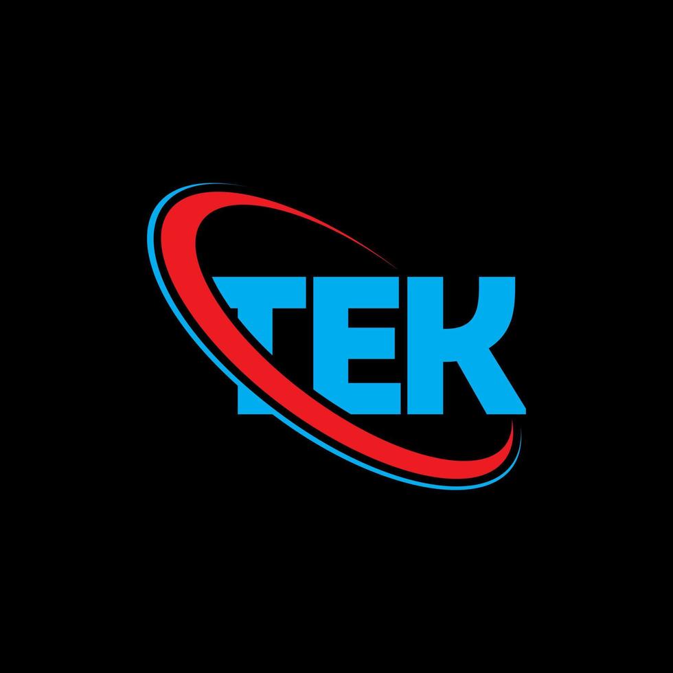 tek-logo. teek brief. tek brief logo ontwerp. initialen tek logo gekoppeld aan cirkel en hoofdletter monogram logo. tek typografie voor technologie, business en onroerend goed merk. vector