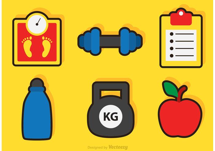 Fitness en gezondheid vector iconen