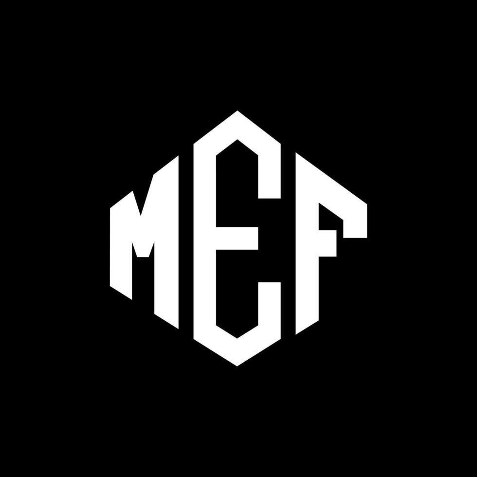 mef letter logo-ontwerp met veelhoekvorm. mef veelhoek en kubusvorm logo-ontwerp. mef zeshoek vector logo sjabloon witte en zwarte kleuren. mef-monogram, bedrijfs- en onroerendgoedlogo.