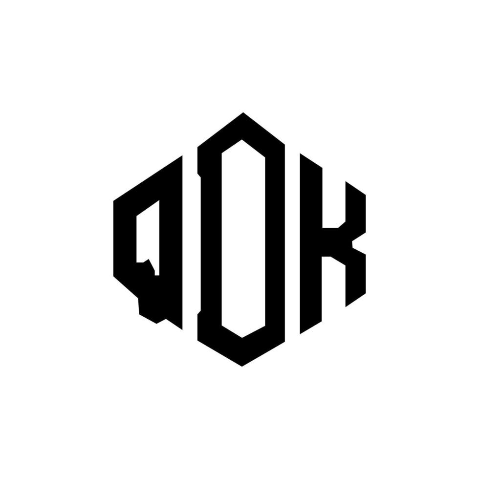 qdk letter logo-ontwerp met veelhoekvorm. qdk veelhoek en kubusvorm logo-ontwerp. qdk zeshoek vector logo sjabloon witte en zwarte kleuren. qdk-monogram, bedrijfs- en onroerendgoedlogo.