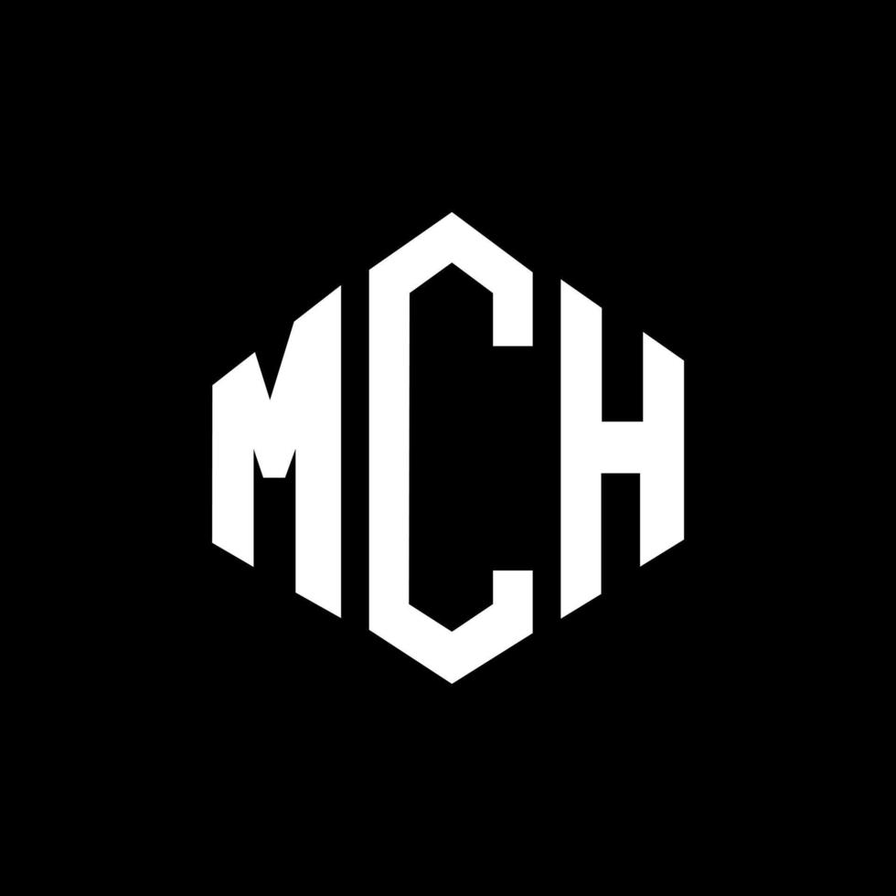 mch letter logo-ontwerp met veelhoekvorm. mch veelhoek en kubusvorm logo-ontwerp. mch zeshoek vector logo sjabloon witte en zwarte kleuren. mch monogram, bedrijfs- en onroerend goed logo.