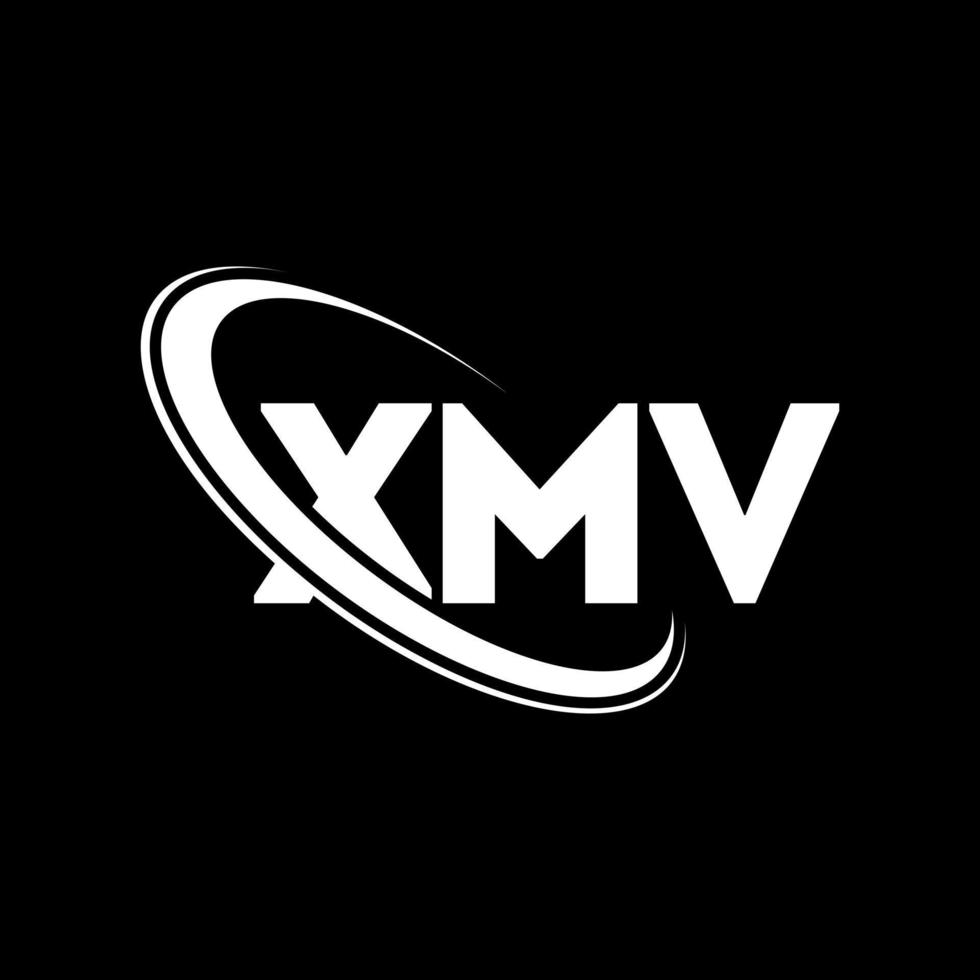 xmv-logo. xmv brief. xmv brief logo ontwerp. initialen xmv-logo gekoppeld aan cirkel en monogram-logo in hoofdletters. xmv typografie voor technologie, zaken en onroerend goed merk. vector