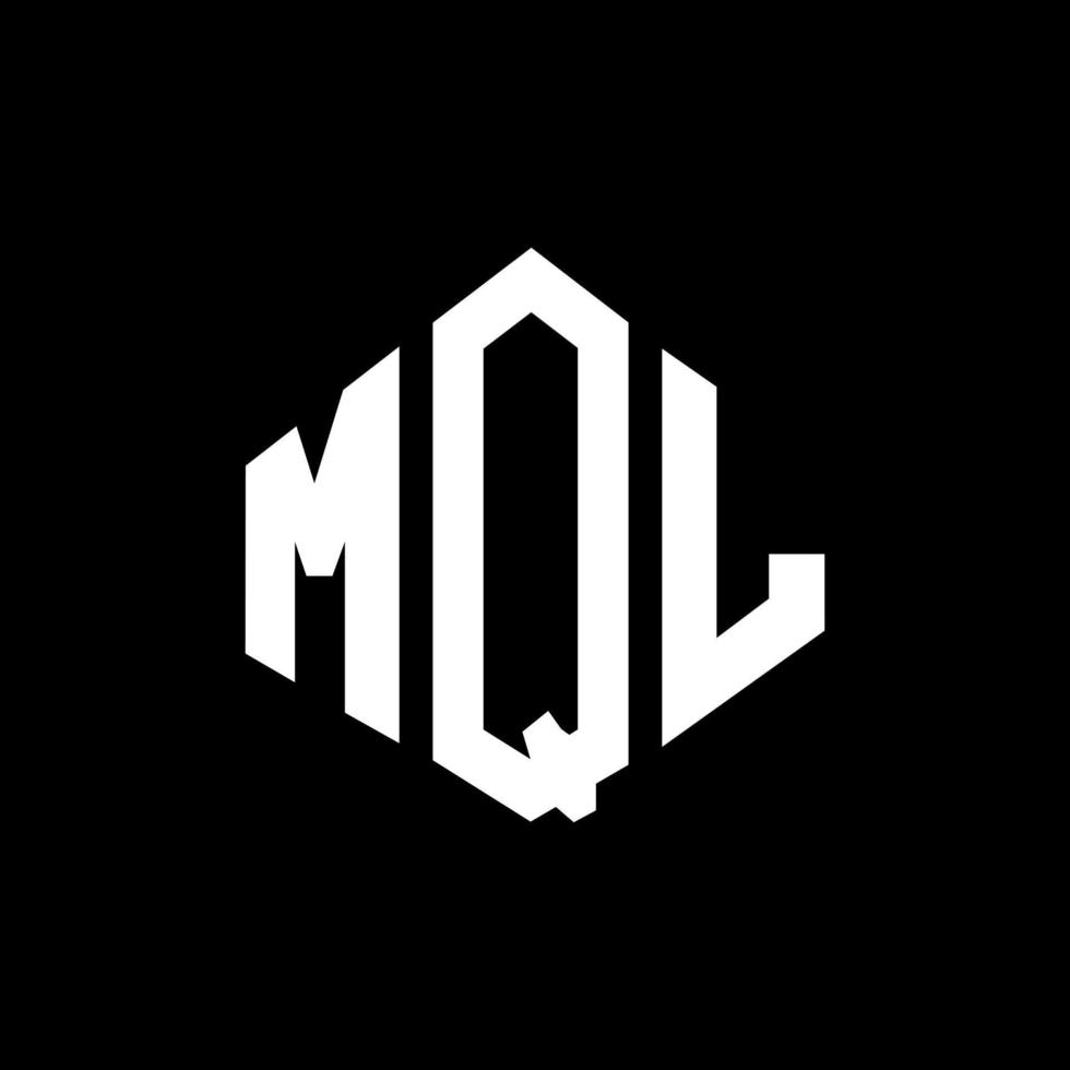 mql letter logo-ontwerp met veelhoekvorm. mql veelhoek en kubusvorm logo-ontwerp. mql zeshoek vector logo sjabloon witte en zwarte kleuren. mql-monogram, bedrijfs- en onroerendgoedlogo.