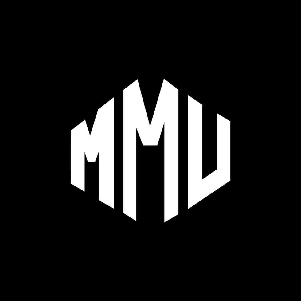 mmu letter logo-ontwerp met veelhoekvorm. mmu veelhoek en kubusvorm logo-ontwerp. mmu zeshoek vector logo sjabloon witte en zwarte kleuren. mmu-monogram, bedrijfs- en onroerendgoedlogo.
