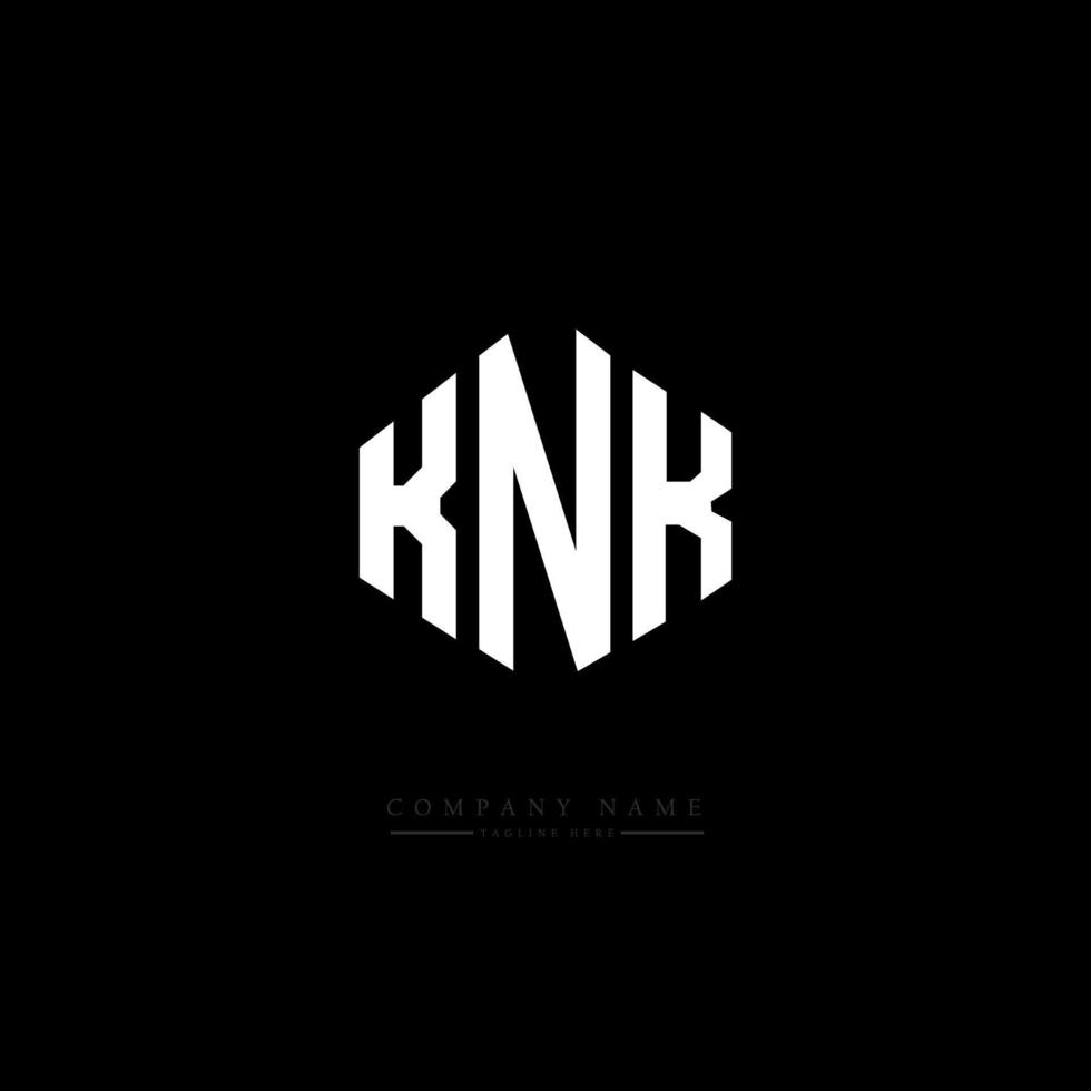 knk letter logo-ontwerp met veelhoekvorm. knk veelhoek en kubusvorm logo-ontwerp. knk zeshoek vector logo sjabloon witte en zwarte kleuren. Knk monogram, business en onroerend goed logo.