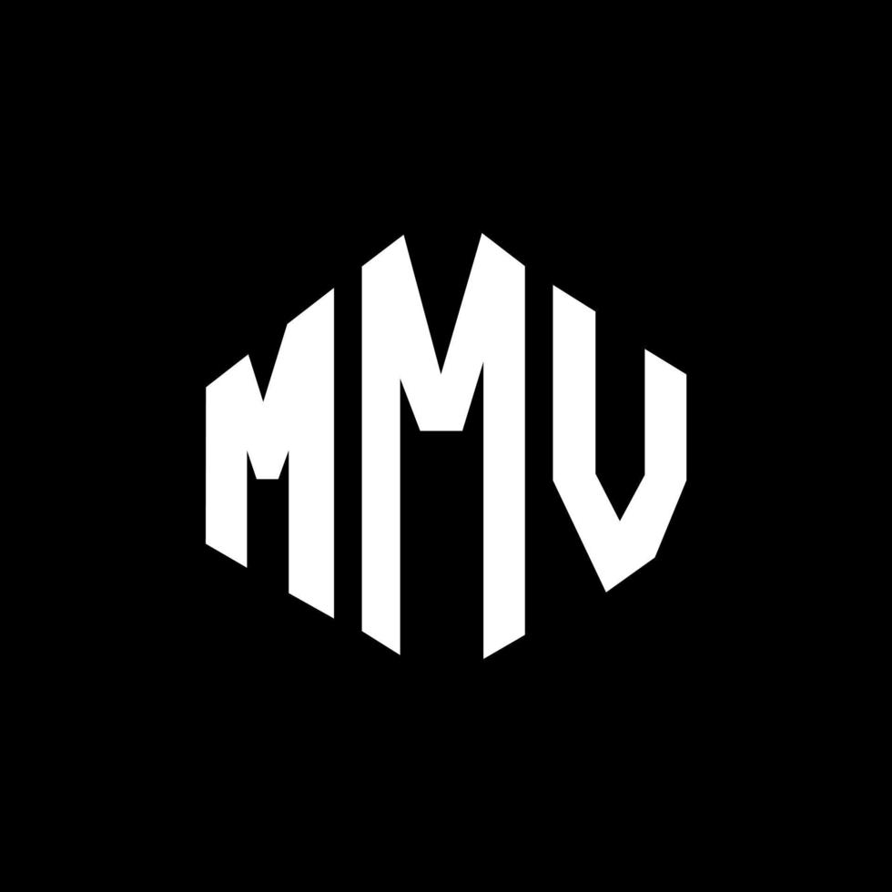 mmv letter logo-ontwerp met veelhoekvorm. mmv veelhoek en kubusvorm logo-ontwerp. mmv zeshoek vector logo sjabloon witte en zwarte kleuren. mmv-monogram, bedrijfs- en onroerendgoedlogo.
