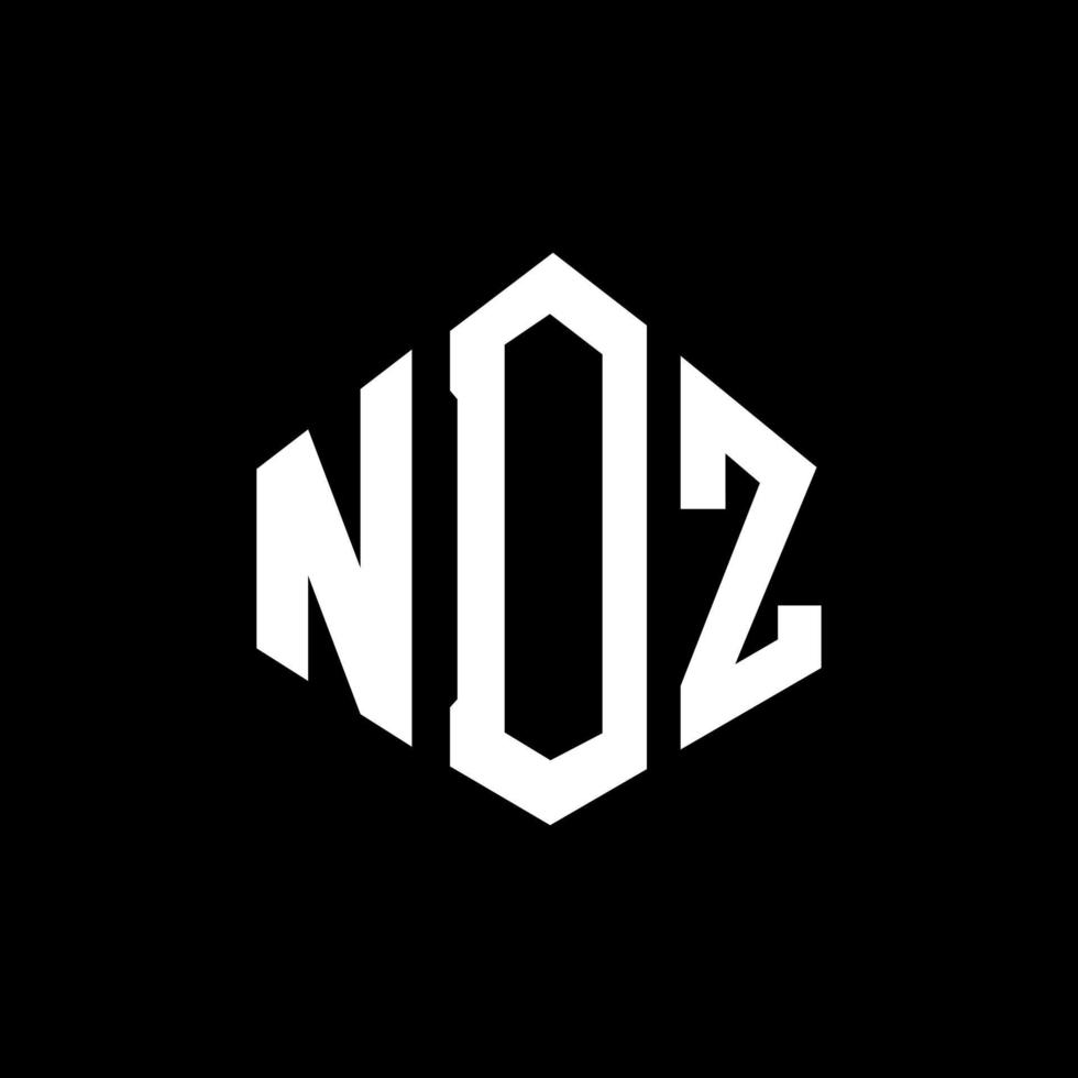 ndz letter logo-ontwerp met veelhoekvorm. ndz veelhoek en kubusvorm logo-ontwerp. ndz zeshoek vector logo sjabloon witte en zwarte kleuren. ndz-monogram, bedrijfs- en onroerendgoedlogo.