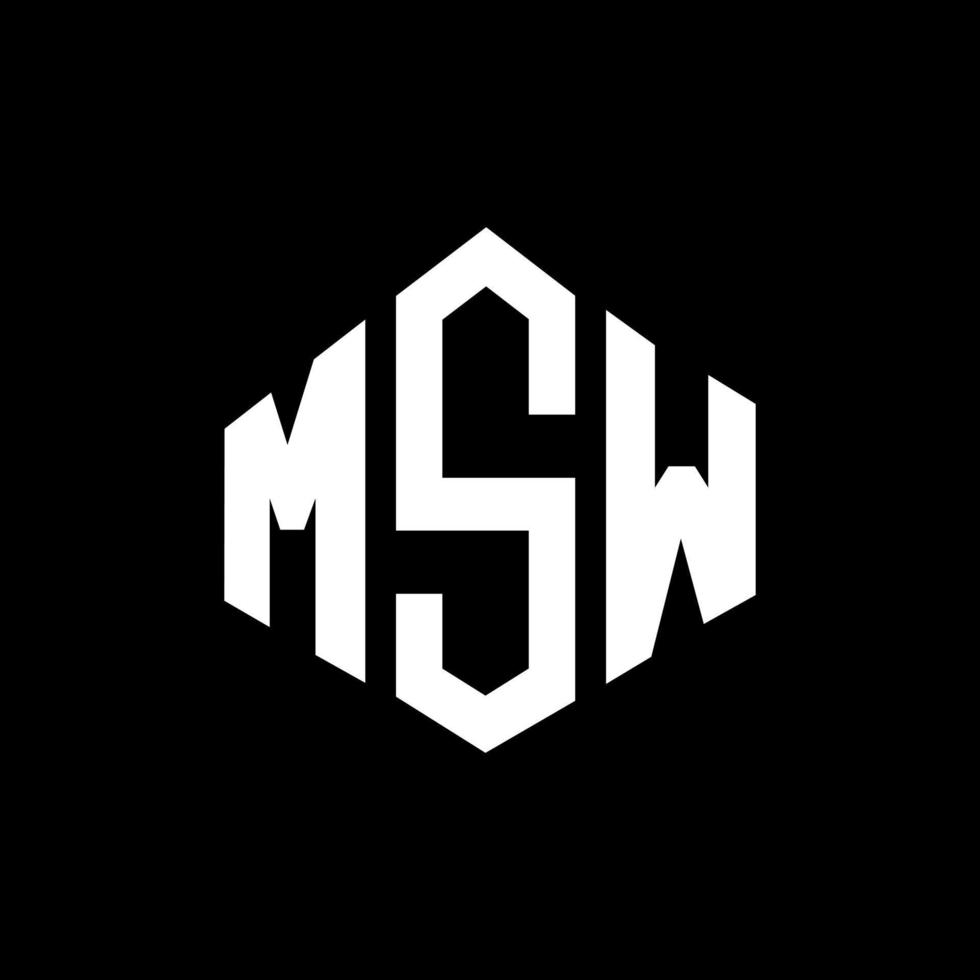 msw letter logo-ontwerp met veelhoekvorm. msw veelhoek en kubusvorm logo-ontwerp. msw zeshoek vector logo sjabloon witte en zwarte kleuren. msw-monogram, bedrijfs- en onroerendgoedlogo.