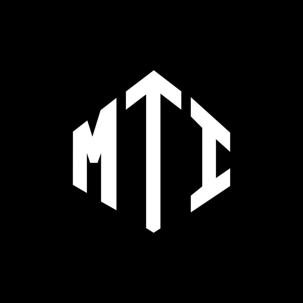 mti letter logo-ontwerp met veelhoekvorm. mti veelhoek en kubusvorm logo-ontwerp. mti zeshoek vector logo sjabloon witte en zwarte kleuren. mti-monogram, bedrijfs- en onroerendgoedlogo.