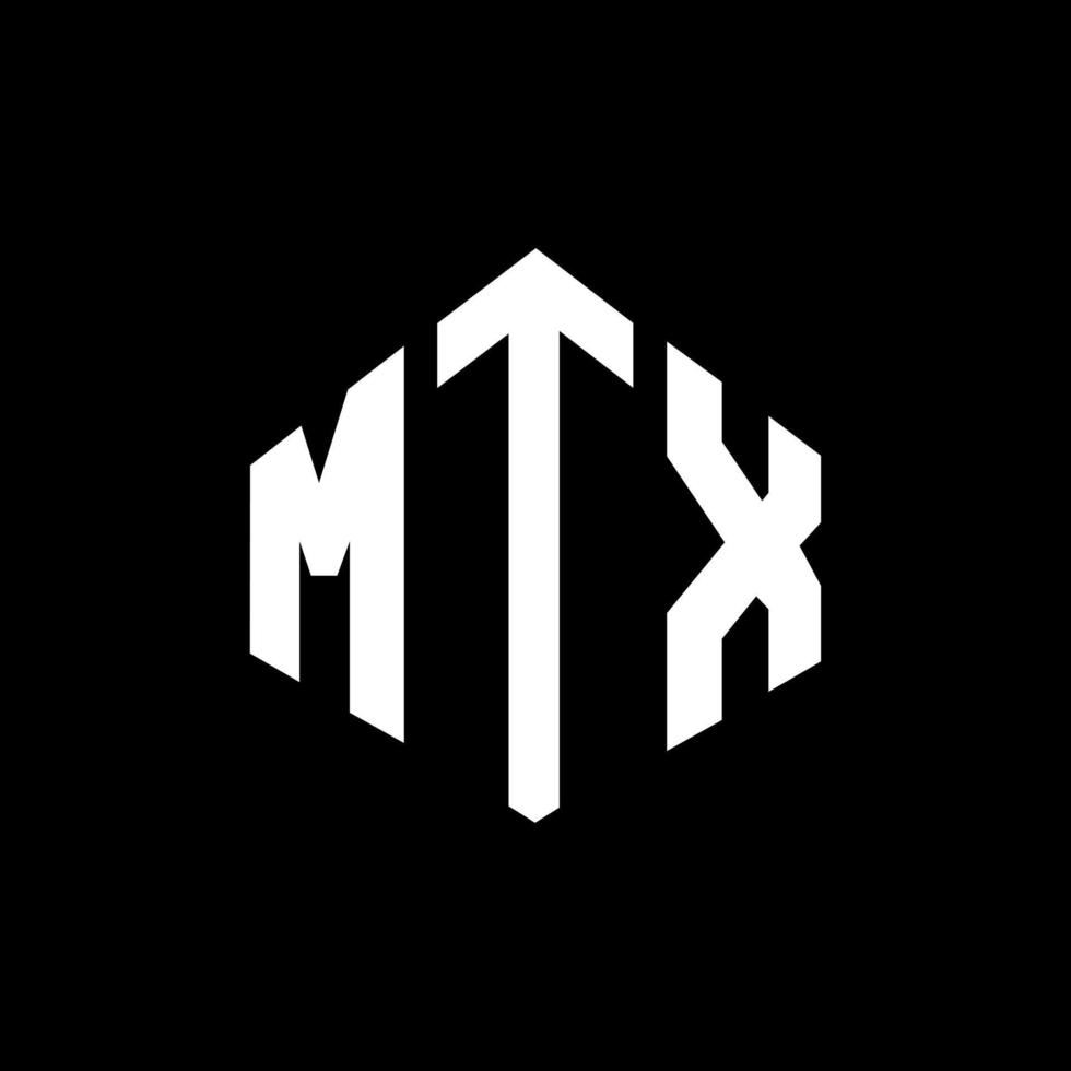 mtx letter logo-ontwerp met veelhoekvorm. mtx veelhoek en kubusvorm logo-ontwerp. mtx zeshoek vector logo sjabloon witte en zwarte kleuren. mtx-monogram, bedrijfs- en onroerendgoedlogo.