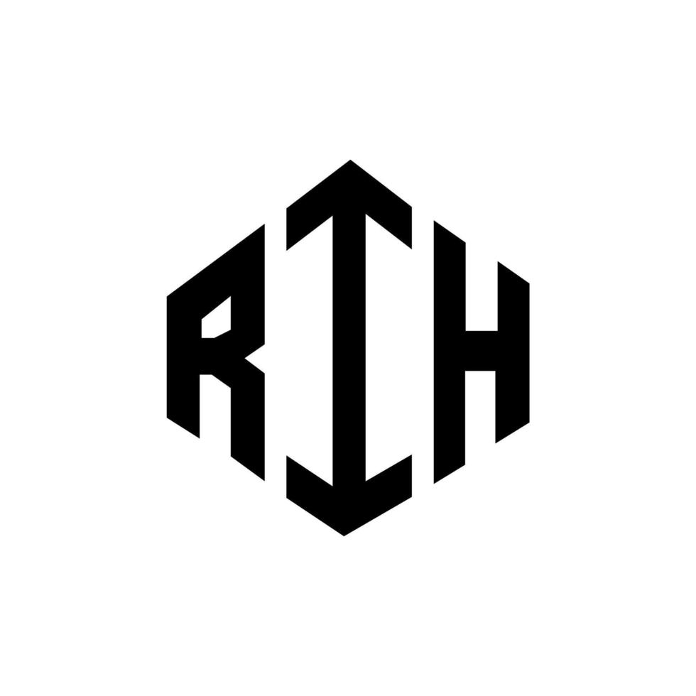 rih letter logo-ontwerp met veelhoekvorm. rih veelhoek en kubusvorm logo-ontwerp. rih zeshoek vector logo sjabloon witte en zwarte kleuren. rih monogram, business en onroerend goed logo.