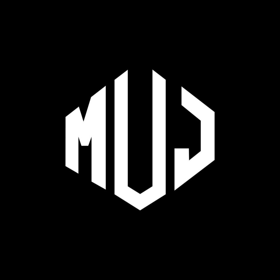 muj letter logo-ontwerp met veelhoekvorm. muj veelhoek en kubusvorm logo-ontwerp. muj zeshoek vector logo sjabloon witte en zwarte kleuren. muj-monogram, bedrijfs- en onroerendgoedlogo.