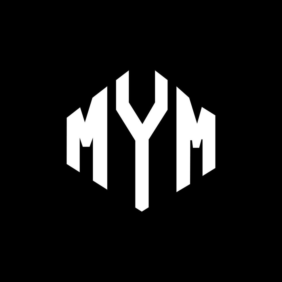 mym letter logo-ontwerp met veelhoekvorm. mym veelhoek en kubusvorm logo-ontwerp. mym zeshoek vector logo sjabloon witte en zwarte kleuren. mym monogram, business en onroerend goed logo.