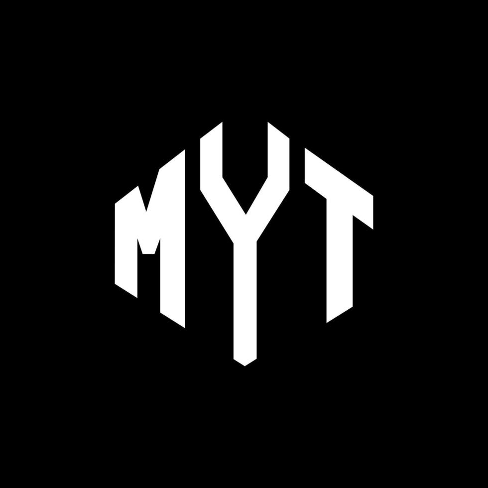 myt letter logo-ontwerp met veelhoekvorm. myt veelhoek en kubusvorm logo-ontwerp. myt zeshoek vector logo sjabloon witte en zwarte kleuren. myt monogram, business en onroerend goed logo.