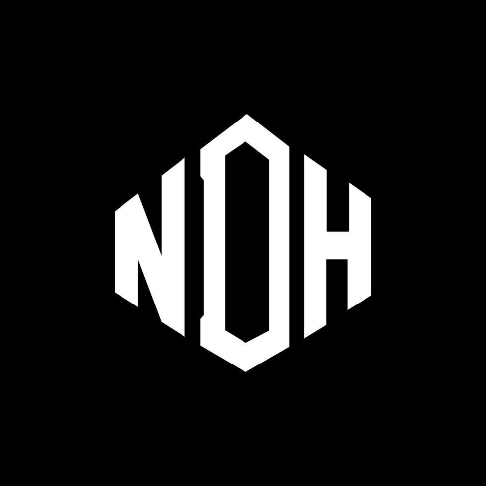 ndh letter logo-ontwerp met veelhoekvorm. ndh veelhoek en kubusvorm logo-ontwerp. ndh zeshoek vector logo sjabloon witte en zwarte kleuren. ndh monogram, bedrijfs- en onroerend goed logo.