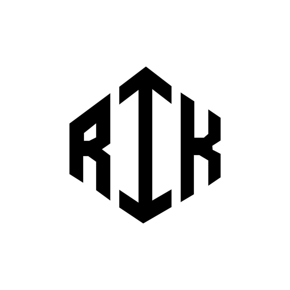rik letter logo-ontwerp met veelhoekvorm. rik veelhoek en kubusvorm logo-ontwerp. rik zeshoek vector logo sjabloon witte en zwarte kleuren. rik-monogram, bedrijfs- en onroerendgoedlogo.