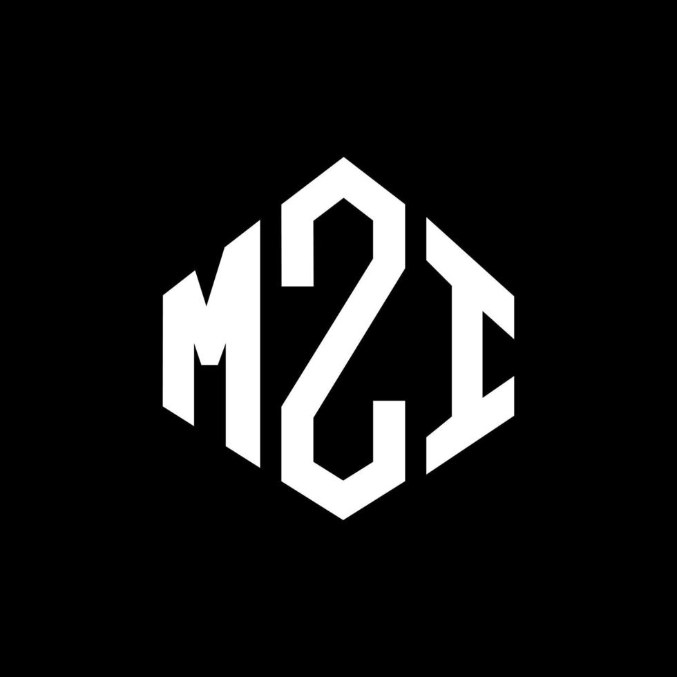 mzi letter logo-ontwerp met veelhoekvorm. mzi veelhoek en kubusvorm logo-ontwerp. mzi zeshoek vector logo sjabloon witte en zwarte kleuren. mzi-monogram, bedrijfs- en onroerendgoedlogo.