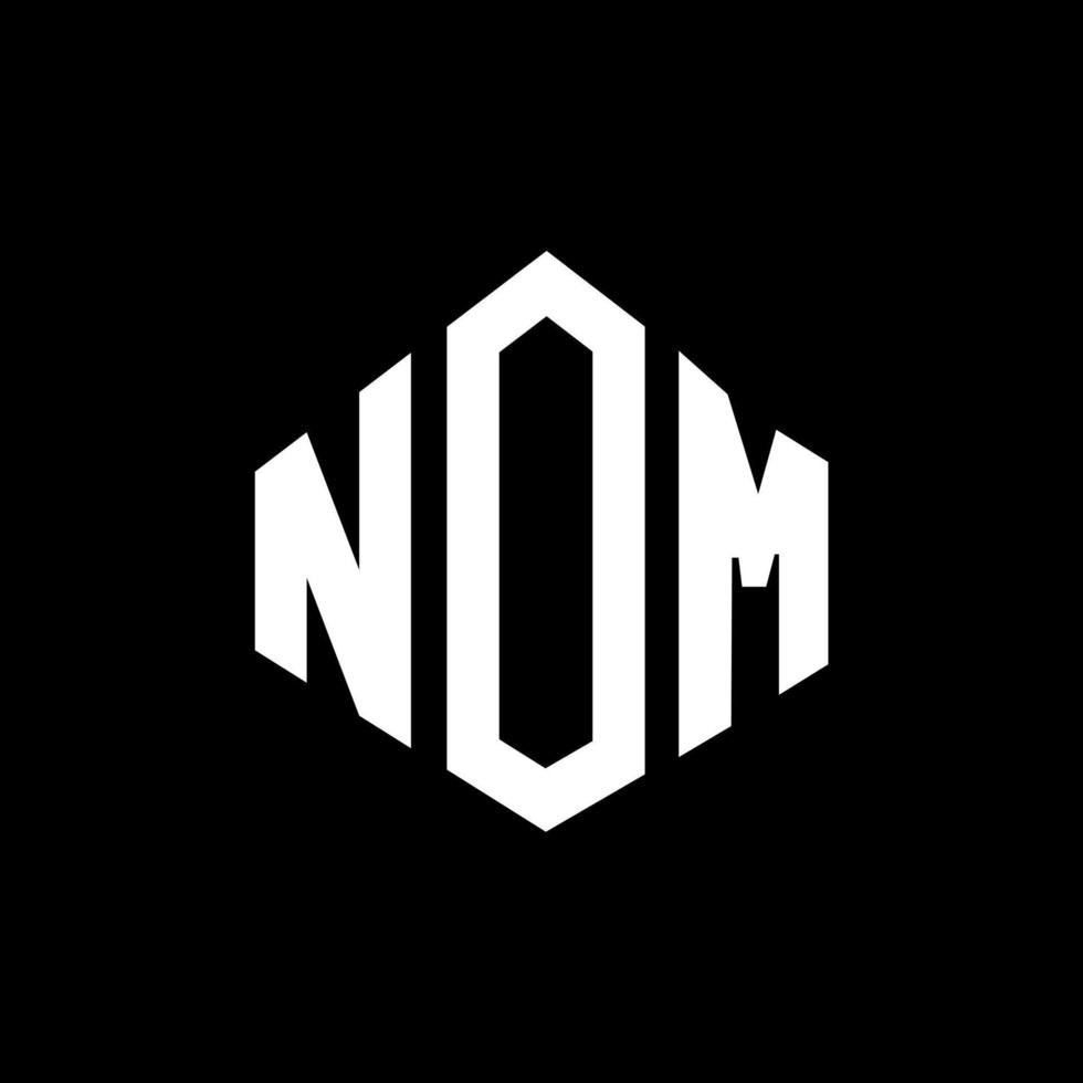 nom letter logo-ontwerp met veelhoekvorm. nom veelhoek en kubusvorm logo-ontwerp. nom zeshoek vector logo sjabloon witte en zwarte kleuren. nom monogram, bedrijfs- en onroerend goed logo.