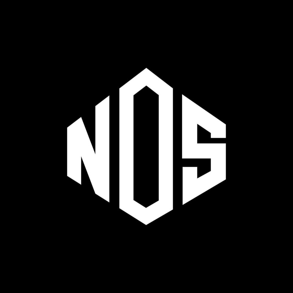 nos letter logo-ontwerp met veelhoekvorm. nos veelhoek en kubusvorm logo-ontwerp. nos zeshoek vector logo sjabloon witte en zwarte kleuren. nos monogram, business en onroerend goed logo.