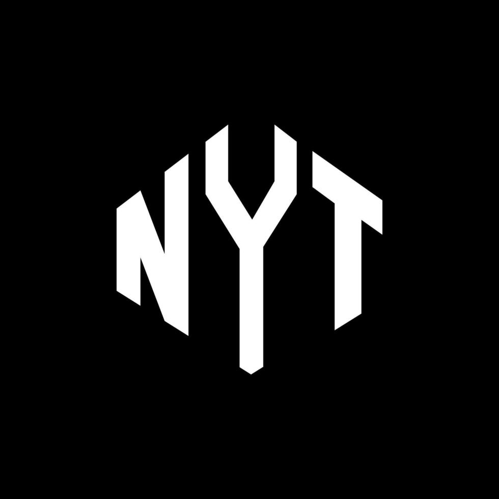 nyt letter logo-ontwerp met veelhoekvorm. nyt veelhoek en kubusvorm logo-ontwerp. nyt zeshoek vector logo sjabloon witte en zwarte kleuren. nyt-monogram, bedrijfs- en onroerendgoedlogo.