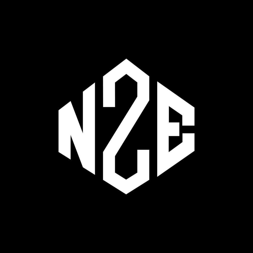 nze letter logo-ontwerp met veelhoekvorm. nze veelhoek en kubusvorm logo-ontwerp. nze zeshoek vector logo sjabloon witte en zwarte kleuren. nze-monogram, bedrijfs- en onroerendgoedlogo.