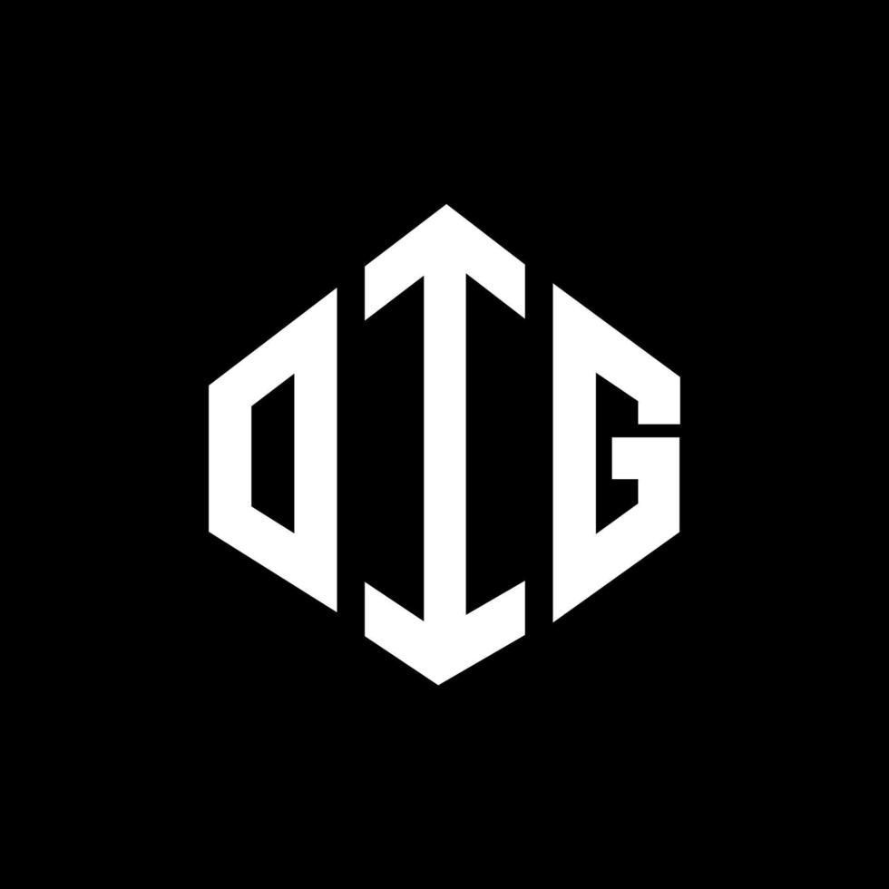 oig letter logo-ontwerp met veelhoekvorm. oig veelhoek en kubusvorm logo-ontwerp. oig zeshoek vector logo sjabloon witte en zwarte kleuren. oig monogram, bedrijfs- en onroerend goed logo.