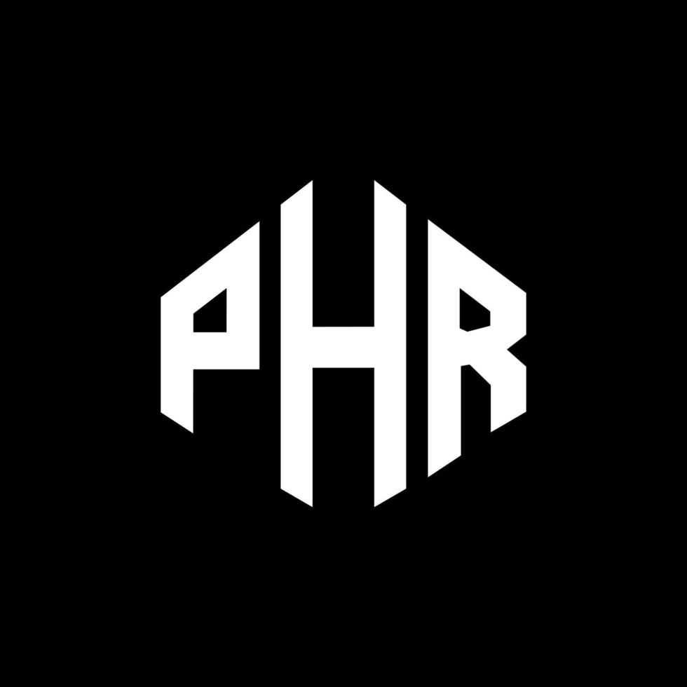 phr letter logo-ontwerp met veelhoekvorm. phr veelhoek en kubusvorm logo-ontwerp. phr zeshoek vector logo sjabloon witte en zwarte kleuren. phr-monogram, bedrijfs- en onroerendgoedlogo.