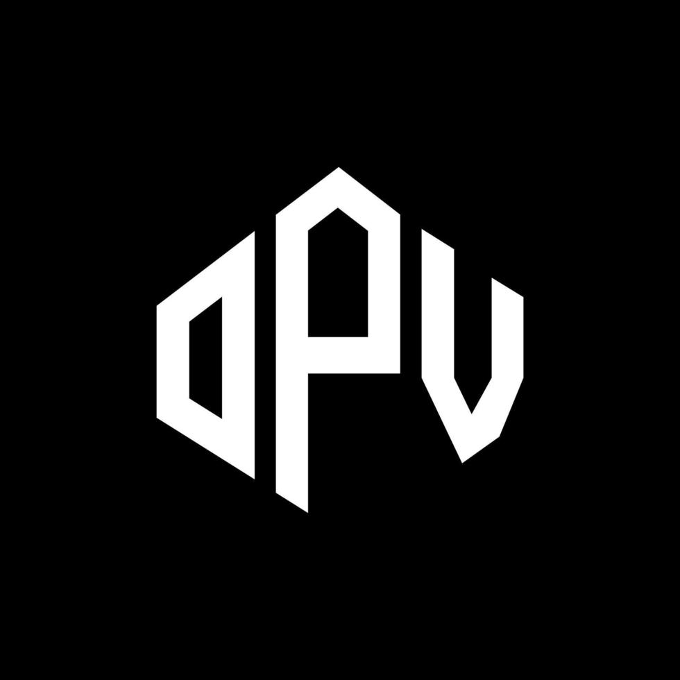 OPV-letterlogo-ontwerp met veelhoekvorm. opv veelhoek en kubusvorm logo-ontwerp. opv zeshoek vector logo sjabloon witte en zwarte kleuren. OPV-monogram, bedrijfs- en onroerendgoedlogo.