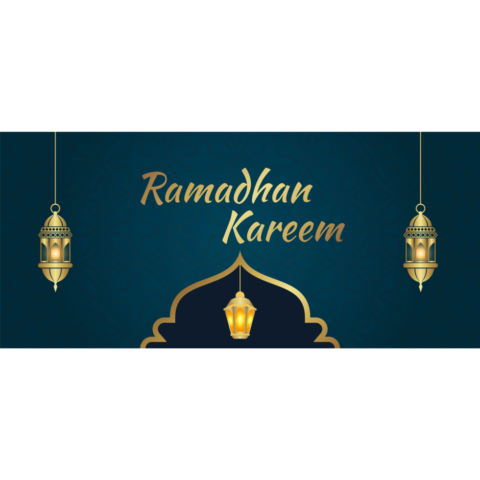 gouden lantaarn wenskaarten voor ramadan vector