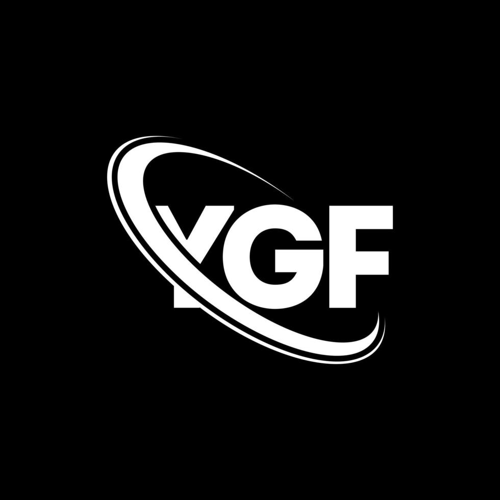 ygf-logo. ygf brief. ygf brief logo ontwerp. initialen ygf-logo gekoppeld aan cirkel en monogram-logo in hoofdletters. ygf-typografie voor technologie, zaken en onroerend goed merk. vector