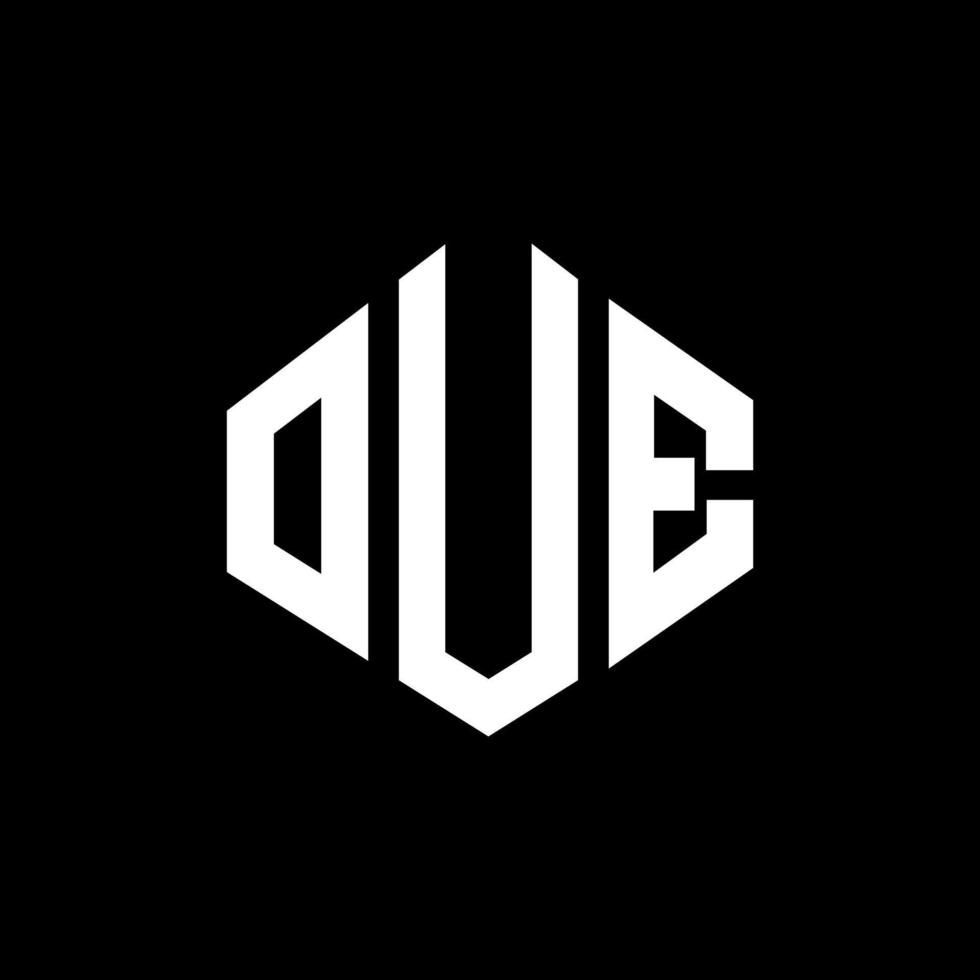 oue letter logo-ontwerp met veelhoekvorm. oue veelhoek en kubusvorm logo-ontwerp. oue zeshoek vector logo sjabloon witte en zwarte kleuren. oue monogram, business en onroerend goed logo.