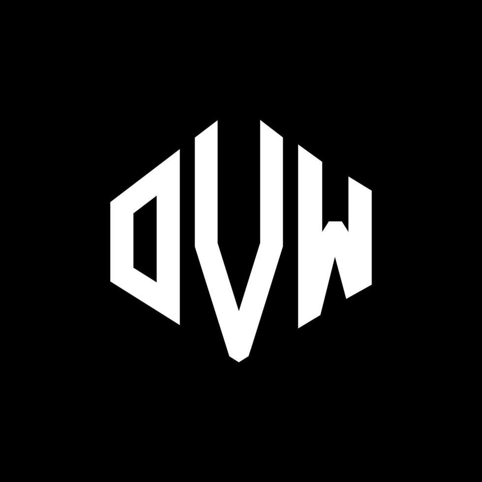 ovw letter logo-ontwerp met veelhoekvorm. ovw veelhoek en kubusvorm logo-ontwerp. ovw zeshoek vector logo sjabloon witte en zwarte kleuren. ovw monogram, bedrijfs- en onroerend goed logo.