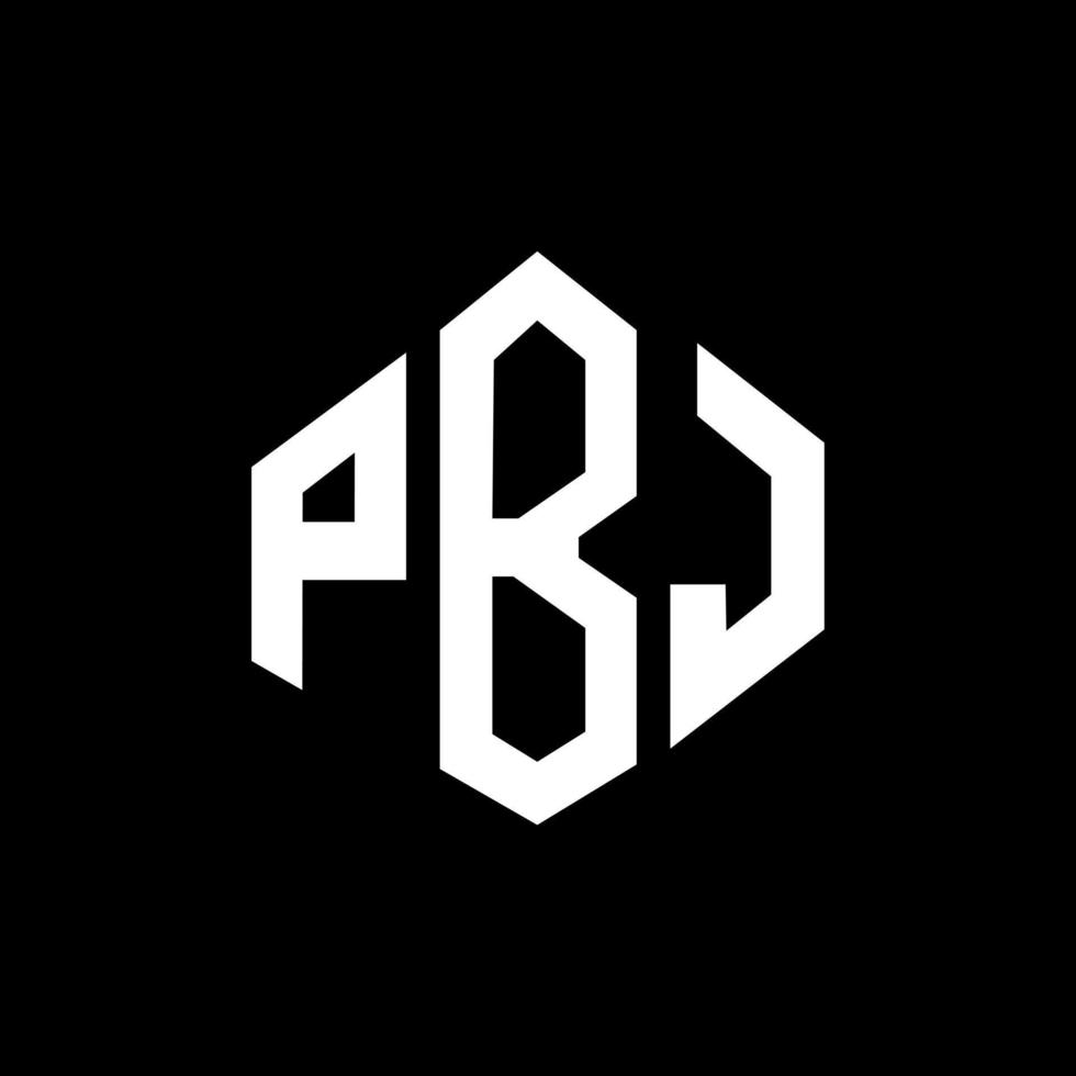 pbj letter logo-ontwerp met veelhoekvorm. pbj veelhoek en kubusvorm logo-ontwerp. pbj zeshoek vector logo sjabloon witte en zwarte kleuren. pbj-monogram, bedrijfs- en onroerendgoedlogo.
