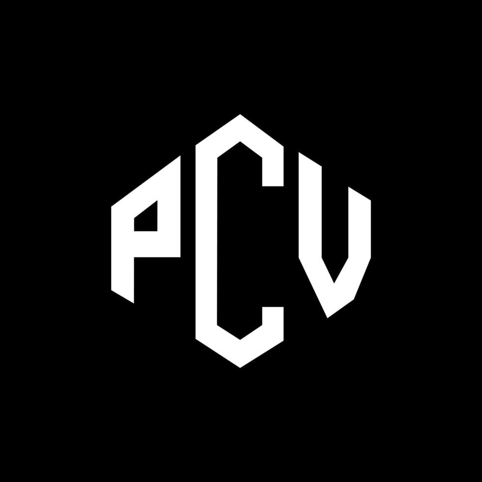 pcv-letterlogo-ontwerp met veelhoekvorm. pcv veelhoek en kubusvorm logo-ontwerp. pcv zeshoek vector logo sjabloon witte en zwarte kleuren. pcv-monogram, bedrijfs- en onroerendgoedlogo.